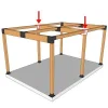Exemple d'utilisation du connecteur SUNDIY blanc RAL 9010 - 240mm à 4 directions en forme de T