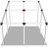 Emplacement du connecteur SUNDIY 120 mm, à 5 directions, forme +, avec une pente de 20°, coloris Anthracite RAL 7016, sur une pergola