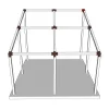 Emplacement du connecteur SUNDIY 120 mm, à 3 directions, forme L3, avec une pente de 20°, coloris Corten RAL 8011, sur une pergola