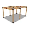 Exemple d'utilisation du connecteur SUNDIY corten RAL 8011 - 240mm en forme de T (2) avec 3 directions