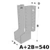 Grands sabots à ailes extérieures, gamme GLE ECONOMIQUE (développé 540mm, hauteur 235mm, épaisseur 2.5mm, profondeur 90mm) - Réf. GLE540/32/2.5