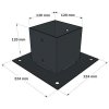 Dimensions du support de poteau SUNDIY Anthracite RAL 7016 - Série 120mm