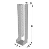 Grands sabots à ailes intérieures, gamme GLI ECONOMIQUE (développé 900mm, épaisseur 2.5mm, profondeur 90mm) - Réf. GLI900/2.5X-AL