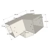 Dimensions du connecteur SUNDIY pente 20° Blanc RAL 9010 - 120mm à 3 directions - Forme L1