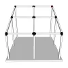 Emplacement du connecteur SUNDIY 120 mm, à 3 directions, forme L3, avec une pente de 20°, coloris Noir mat RAL 9005, sur une pergola