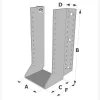 Grands sabots à ailes extérieures, gamme GSE CLASSIQUE (épaisseur 4mm, profondeur 110mm) - Réf. GSE780/4X