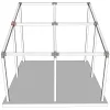 Emplacement du connecteur SUNDIY 120 mm, à 4 directions, forme T2, avec une pente de 20°, coloris Gris aluminium RAL 9006, sur une pergola