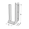 Grands sabots à ailes extérieures, gamme GSE CLASSIQUE (épaisseur 4mm, profondeur 110mm) - Réf. GSE960/4X-AL