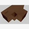 Image authentique du connecteur SUNDIY Corten RAL 8011 - 120mm Forme T, 4 directions
