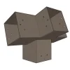 Connecteur SUNDIY pente 20° Gris Taupe RAL 7006 - 120mm à 4 directions - Forme T1