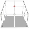Emplacement du connecteur SUNDIY 120 mm, à 5 directions, forme +, avec une pente de 20°, coloris blanc RAL 9010, sur une pergola