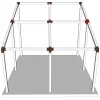 Emplacement du connecteur SUNDIY 120 mm, à 4 directions, forme T4, avec une pente de 20°, coloris Corten RAL 8011, sur une pergola
