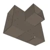 Illustration en perspective du connecteur SUNDIY gris taupe RAL 7006 - 240mm en T (2) avec 3 directions