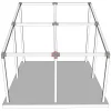 Emplacement du connecteur SUNDIY 120 mm, à 4 directions, forme T1, avec une pente de 20°, coloris Gris aluminium RAL 9006, sur une pergola