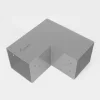 Image du connecteur SUNDIY gris aluminium RAL9006 - 90mm Forme L, 2 directions