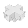 Perspective du connecteur SUNDIY blanc RAL 9010 120mm à 5 directions en forme +