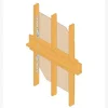 Ancrage pour montant d'ossature 63x558x60mm épaisseur 3mm - Réf. HTT22E