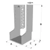 Grands sabots à ailes intérieures, gamme GLI ECONOMIQUE (développé 500mm, épaisseur 4mm, profondeur 90mm) - Réf. GLI500/4X