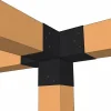 Vue détaillée de l'utilisation du connecteur SUNDIY Noir mat RAL 9005 - 90mm à 4 directions en forme de T