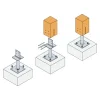 Pied de poteau fixe forte charge PBH - Réf. PBH120G