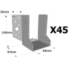 Sabots à ailes extérieures, gamme SBE ECONOMIQUE (épaisseur 1,5mm, profondeur 55mm) - Réf. SBE60/100_45