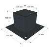 Dimensions du support de poteau SUNDIY Anthracite RAL 7016 - Série 120mm
