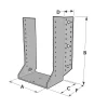 Grands sabots à ailes extérieures, gamme GSE CLASSIQUE (épaisseur 4mm, profondeur 110mm) - Réf. GSE720/4X-AL