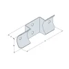 Equerre plate pour bois ronds - à fixer sur des poteaux en bois carrés - 195x70x29mm - Réf. RFCP80_30