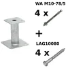 Pied de poteau fixe "prêt-à-fixer", corps rond, hauteur : 150 mm - Réf. KIT FIX PPA150