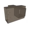 Vue en perspective du connecteur SUNDIY gris taupe RAL 7006 - 240mm en forme de + avec 4 directions