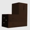 Image du connecteur SUNDIY oxyde de Mars RAL8011 - 90mm Forme L, 2 directions