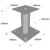 Pied de poteau fixe "prêt-à-fixer", corps rond, hauteur : 150 mm - Réf. KIT FIX PPA150