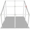 Emplacement du connecteur SUNDIY 120 mm, à 4 directions, forme T4, avec une pente de 20°, coloris blanc RAL 9010, sur une pergola