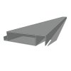 Lame XL aluminium 27mm, longueur 2m35, RAL9006 structuré GRIS ALUMINIUM