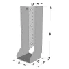 Grands sabots à ailes intérieures, gamme GSI CLASSIQUE (épaisseurs 4mm, profondeur 110mm) - Réf. GSI720/4X