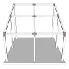 Emplacement du connecteur SUNDIY 120 mm, à 3 directions, Forme L4, avec une pente de 20°, coloris Gris aluminium RAL 9006, sur une pergola