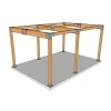 Exemple d'utilisation du connecteur SUNDIY gris aluminium RAL 9006 - 240mm en forme de T (2) avec 3 directions