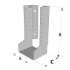 Grands sabots à ailes intérieures, gamme GLI ECONOMIQUE (développé 500mm, épaisseur 2.5mm, profondeur 90mm) - Réf. GLI500/2.5X