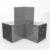 Connecteur SUNDIY Gris aluminium RAL 9006 - 90mm à 3 directions - Forme L