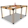 Exemple d'utilisation du connecteur SUNDIY blanc RAL 9010 - 240mm en forme de + avec 4 directions