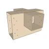 Vue en perspective du connecteur SUNDIY beige sable - 240mm en forme de + avec 4 directions