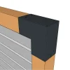 Zoom sur la mise en situation du connecteur SUNDIY Anthracite RAL7016 90mm à 2 directions - Forme L