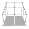 Emplacement du connecteur SUNDIY 120 mm, à 3 directions, forme L3, avec une pente de 20°, coloris Gris aluminium RAL 9006, sur une pergola