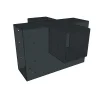 Vue en perspective du connecteur SUNDIY Anthracite RAL 7016 - 240mm en forme de + avec 4 directions