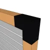 Zoom sur la mise en situation du connecteur SUNDIY noir mat RAL9005 - 90mm à 2 directions - Forme L