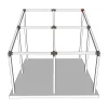 Emplacement du connecteur SUNDIY 120 mm, à 3 directions, forme L3, avec une pente de 20°, coloris Gris Taupe RAL 7006, sur une pergola
