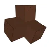 Connecteur SUNDIY pente 20° Corten RAL 8011 - 120mm à 3 directions - Forme L4