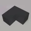 Aperçu réel du connecteur SUNDIY NOIR mat RAL9005 120mm Forme L à 2 directions