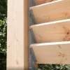 Zoom des mécanismes SUNDIY XL coloris RAL 9006 avec lames en bois Douglas