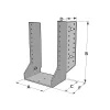 Grands sabots à ailes extérieures, gamme GSE CLASSIQUE (épaisseur 4mm, profondeur 110mm) - Réf. GSE660/4X-AL